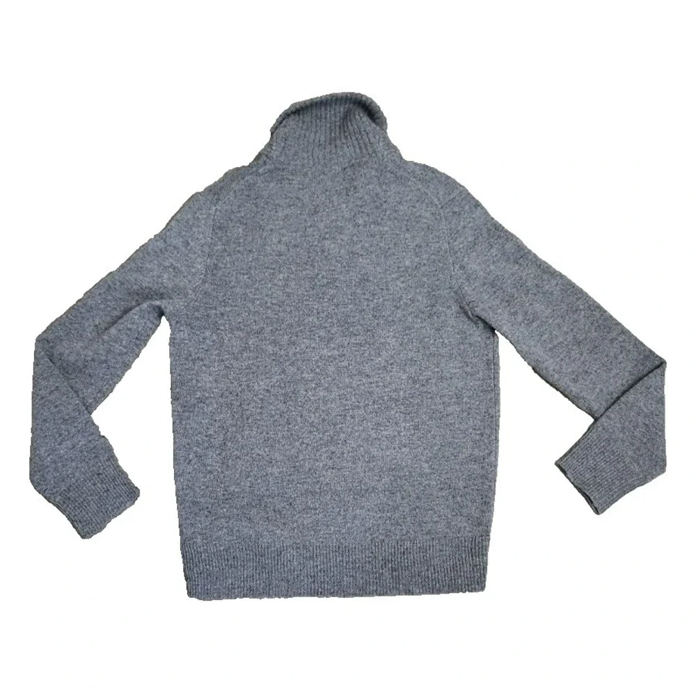 J. Crew Sweater Men's Large Gray Shawl Collar Lambswool Long‎ Sleeve